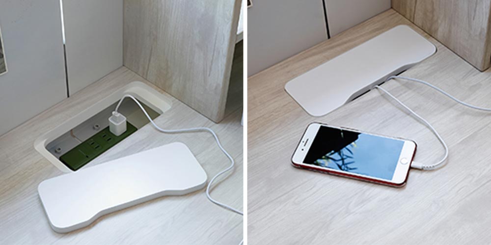 ザ・デスクの配線収納スペース