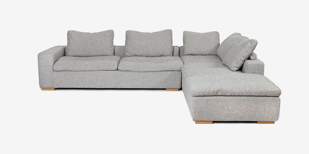 カウチソファ4点セット「Nソロモン」ユニットタイプ 布#B FE5 脚AN色 正面画像