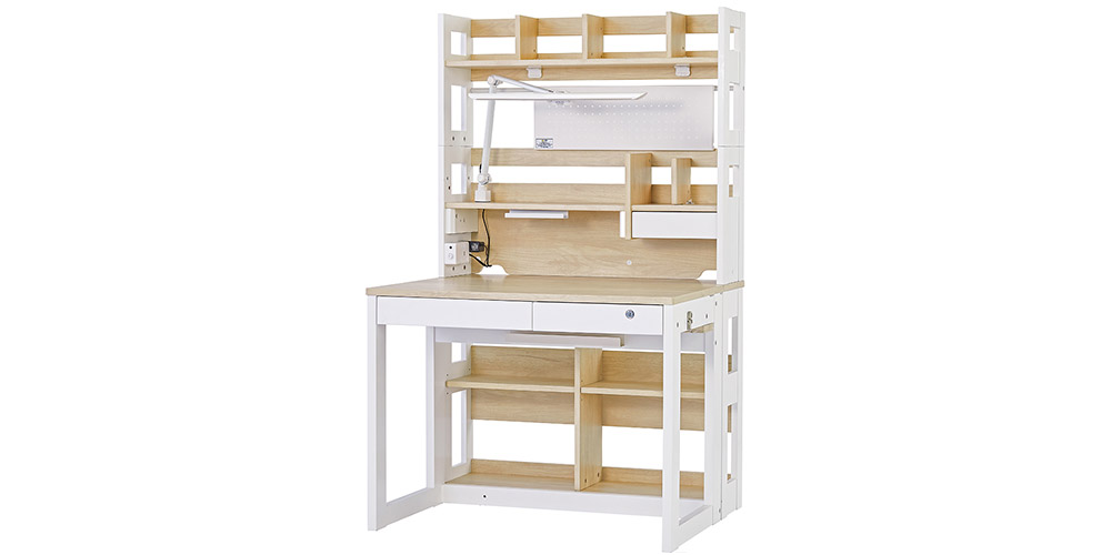 ザ・デスクCD「KSH-26CW」アンティークオークホワイト木目色