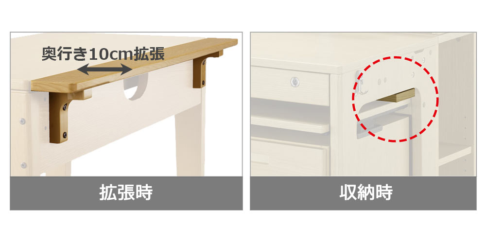 「ザ・デスクCDシリーズ」の天板奥行き拡張仕様