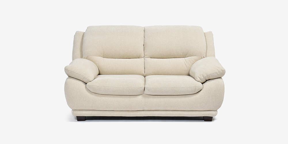 ラブソファ 2人掛け「オースチンKD」幅156cm 布#NDO 09 ベージュ色　正面画像