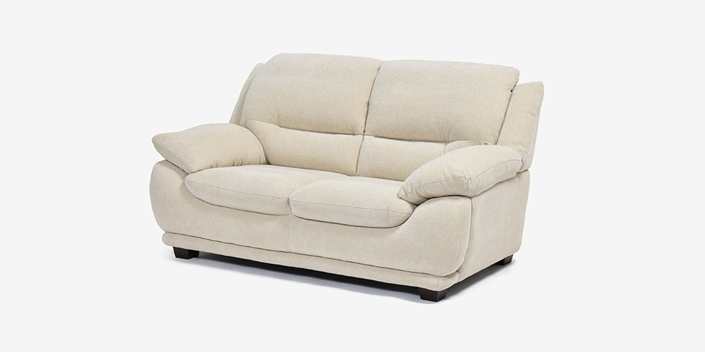 ラブソファ 2人掛け「オースチンKD」幅156cm 布#NDO 09 ベージュ色 斜め正面画像