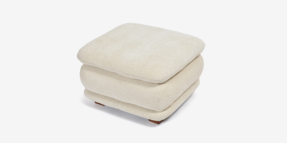 オットマン「オースチンKD」布#NDO 09 ベージュ色 斜め正面画像