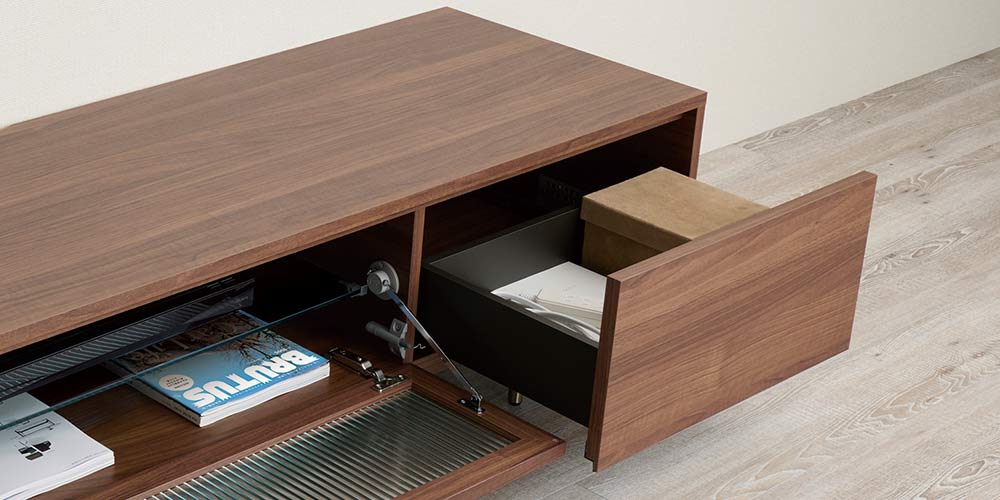 テレビボード「NWシリーズ」のサイレントレール引出しの画像