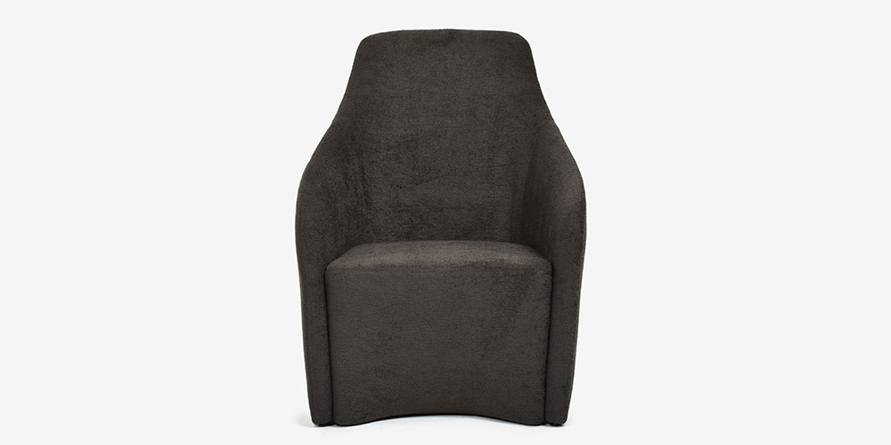 erba（エルバイタリア）アームチェア「アダ」布ブラウンの正面