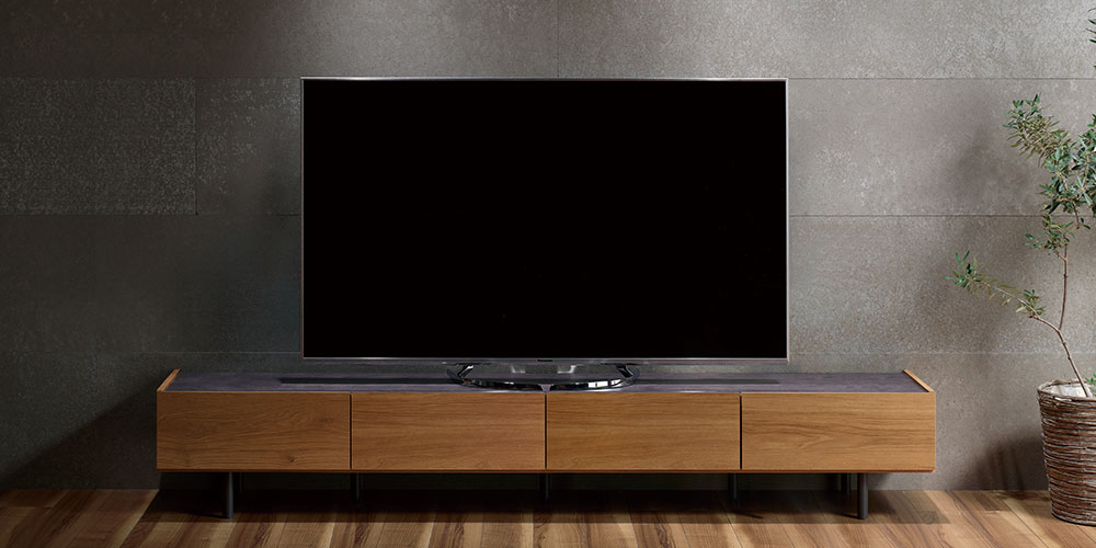 テレビボード「WV-240」ラスティックオーク色のリビングイメージ