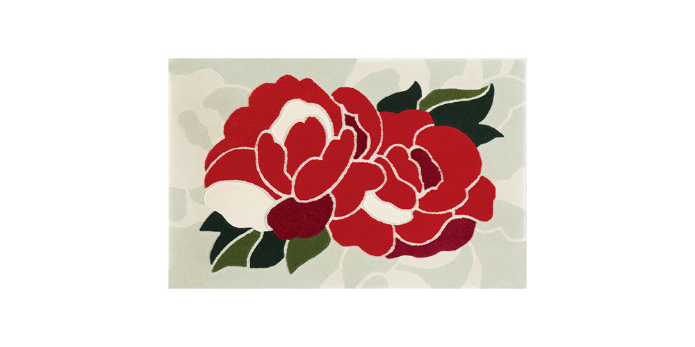 山形緞通 新古典ライン「牡丹」XSサイズ