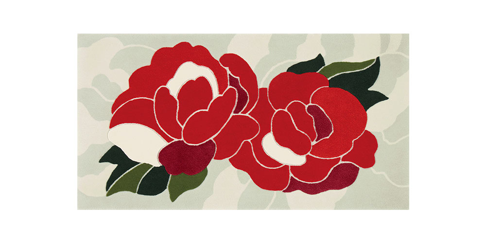 山形緞通 新古典ライン「牡丹」Sサイズ