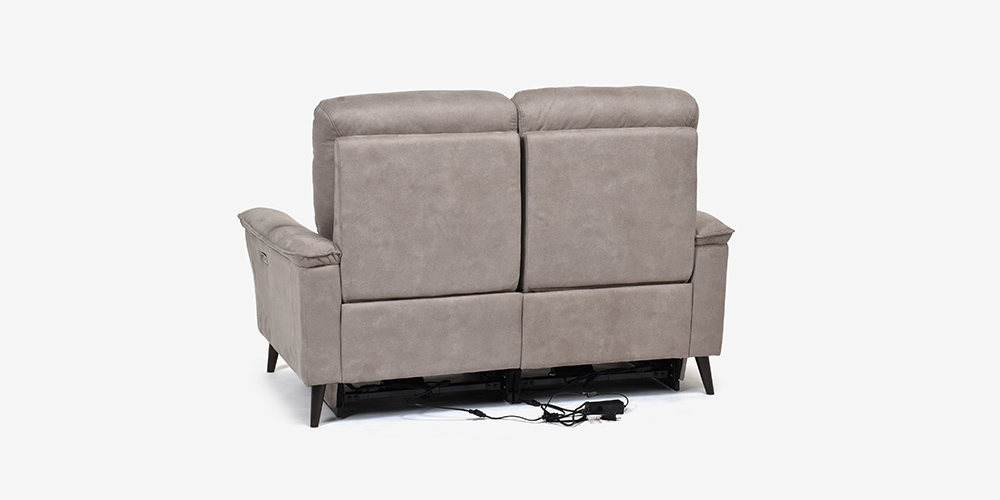 【背面画像(1)】電動リクライニングラブソファ 2人掛け 幅160cm「レイーダ」布#B-946 シルバー色