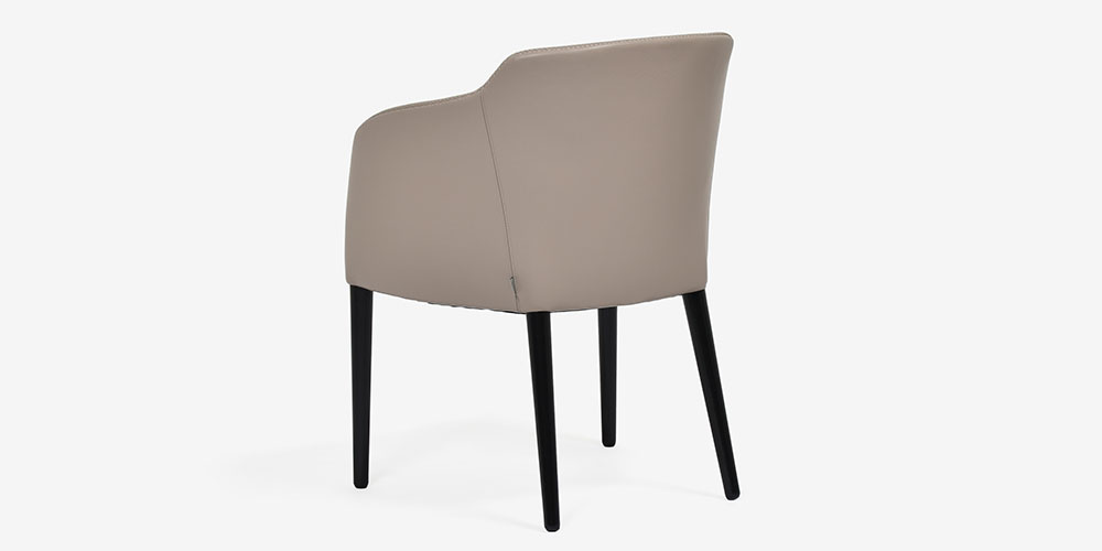 ダイニングチェア「エモジオーネ2」革#Cグレージュ色　背面