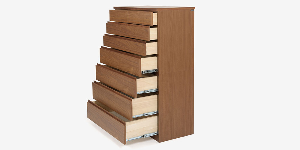 カリモク家具 ハイチェスト「F301」引き出したイメージ