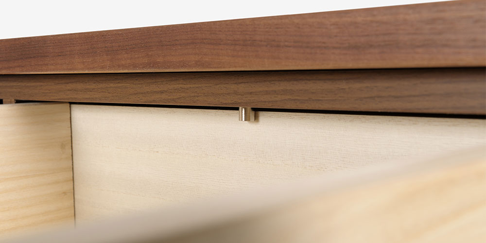 カリモク家具 ハイチェスト「F301」隠しスペースのストッパー