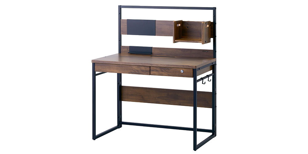 デスク「ヴィンテ3 BP-24CD」幅100cm ブラウン/ブラック