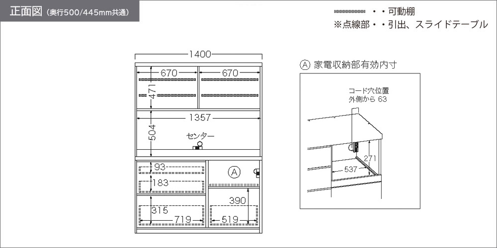 RL-1400R正面図
