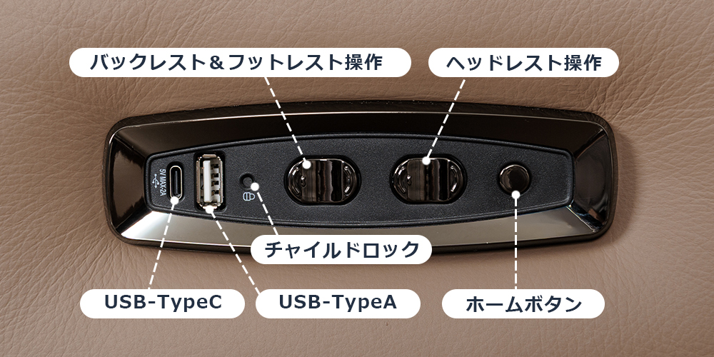座りながら操作できるコントロールスイッチのアップ