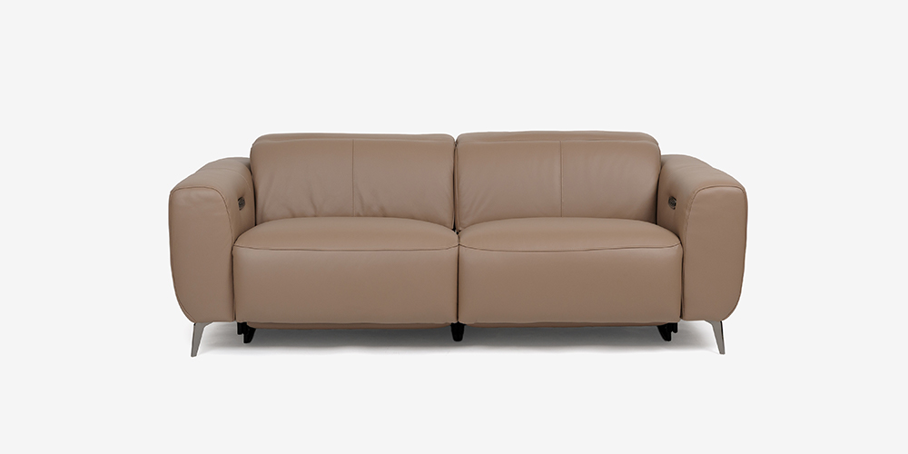 電動リクライニングソファ「L/S Motion 82（エルエスモーション82）」革#J-RY/S-586E フォーン色の正面