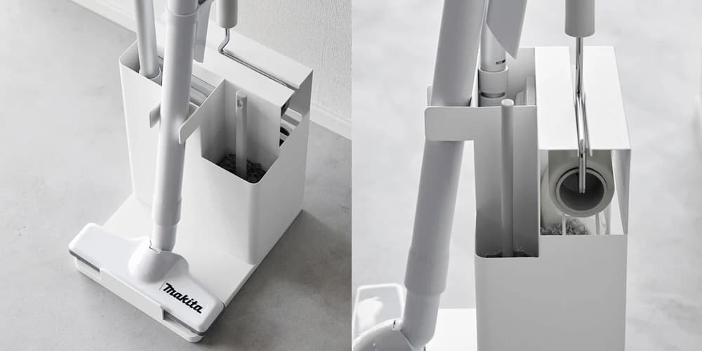 スティッククリーナー、フローリングワイパー、ハンディワイパーは立てて収納してすっきりと。カーペットクリーナーは横からスライドして入れられます。