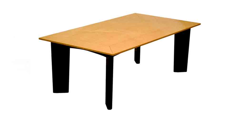 センターテーブル「スプレンダー2」脚ブラック4本脚　斜め上から見た画像