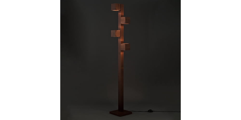 LEDフロアスタンド「F3180LE-WN」ウォールナット材 高さ170cm