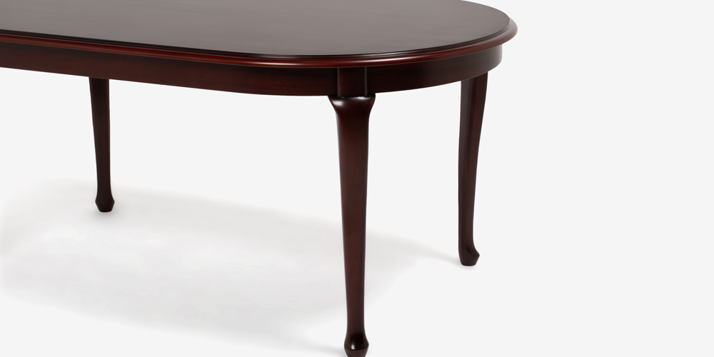 ダイニングテーブル「クイーンアン２」楕円形　幅165cm マホガニー材　ガブリオールレッグ