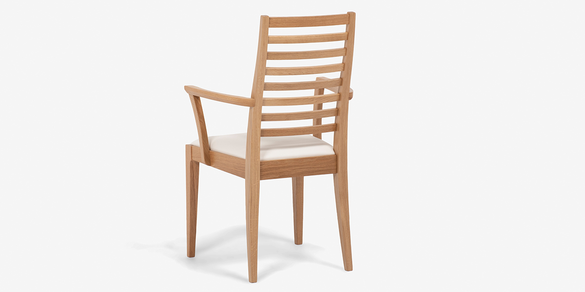 椅子（アーム）「N005」ナラ材ホワイトオーク色