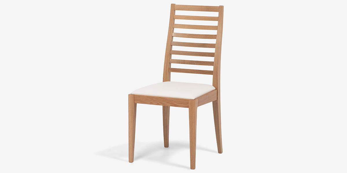 椅子「N005」ナラ材ホワイトオーク色 PVCIV色