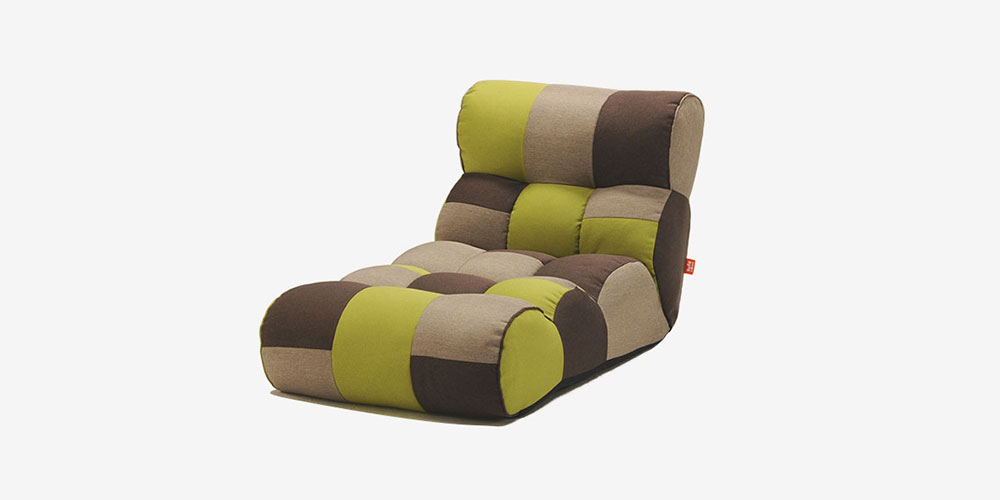 フロアチェア  座椅子 「ピグレットJr ロング」フォレスト色の正面