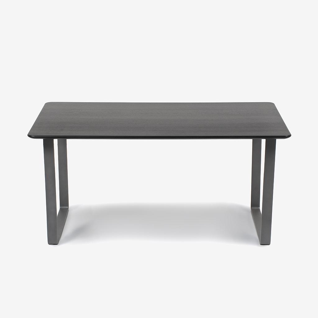 ダイニングテーブル「フィル3」天板角丸型 金属脚 レッドオーク材 ダークブラウン色 全4サイズ
