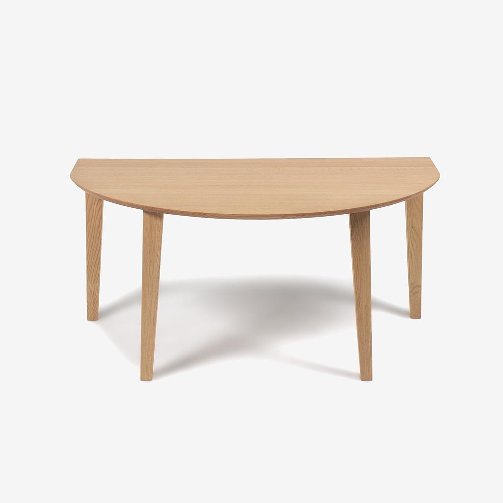 ダイニングテーブル「フィル3」レッドオーク材 ホワイトオーク色　半円型（角型）角脚