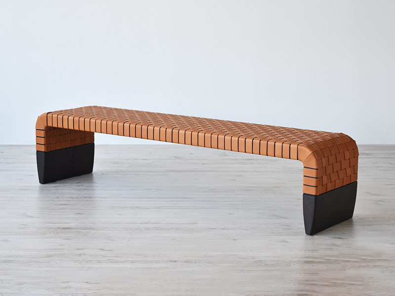 PoltronaFrau（ポルトローナ・フラウ）ベンチ「ブレラ」革キャメル色