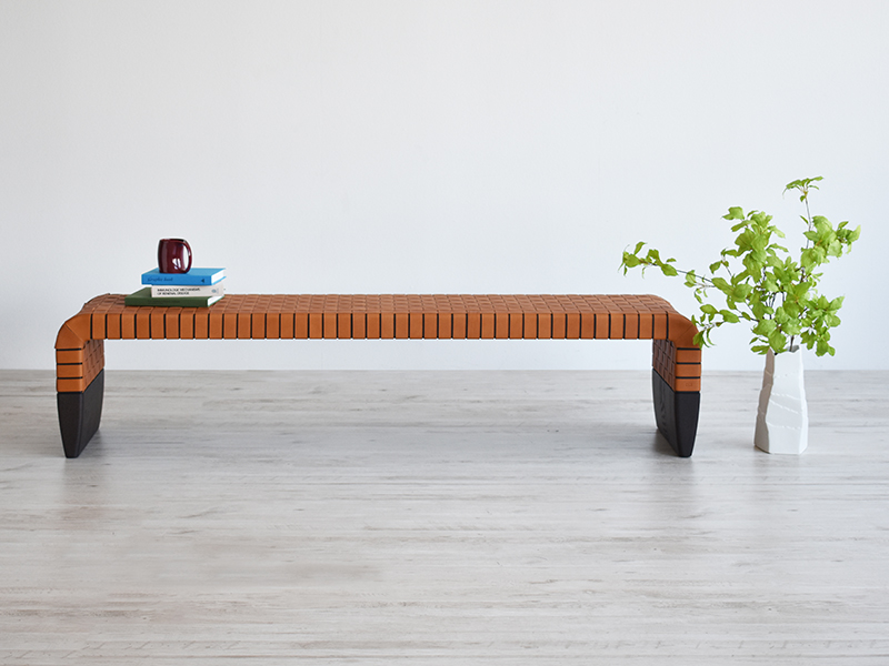 PoltronaFrau（ポルトローナ・フラウ）ベンチ「ブレラ」革キャメル色