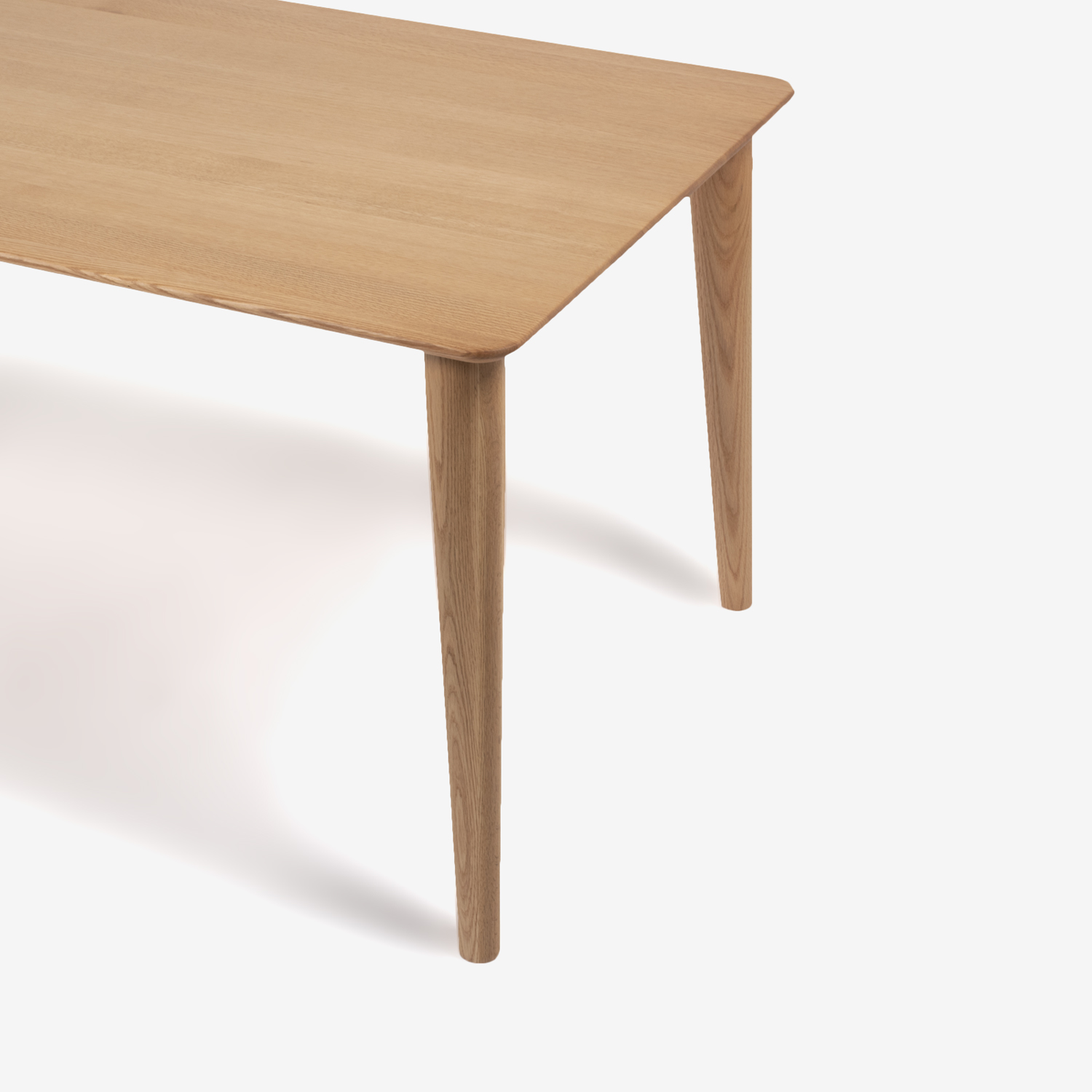 ダイニングテーブル 「フィル3」 天板角丸型　丸脚　レッドオーク材ホワイトオーク色