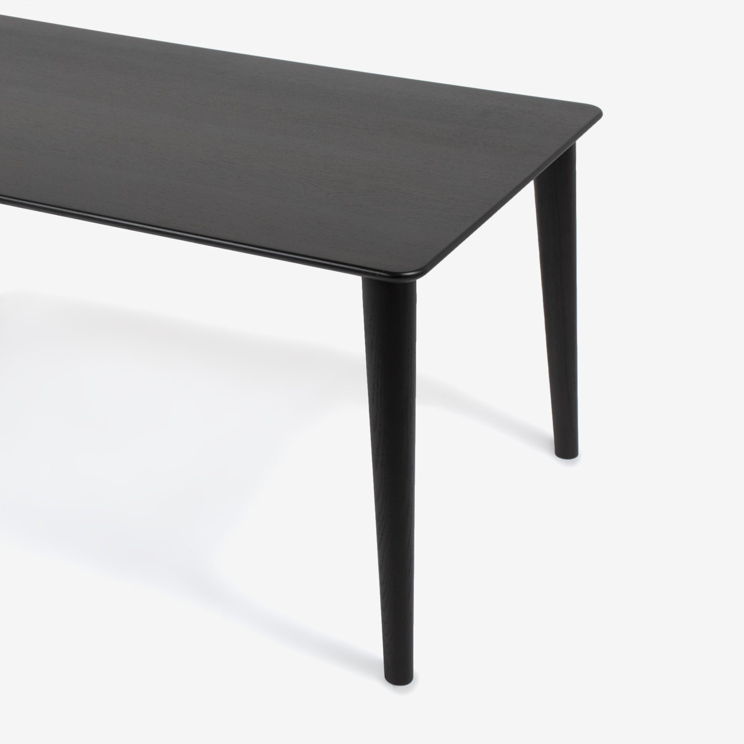 ダイニングテーブル「フィル3」天板角丸型 レッドオーク材 ダークブラウン色 全4サイズ