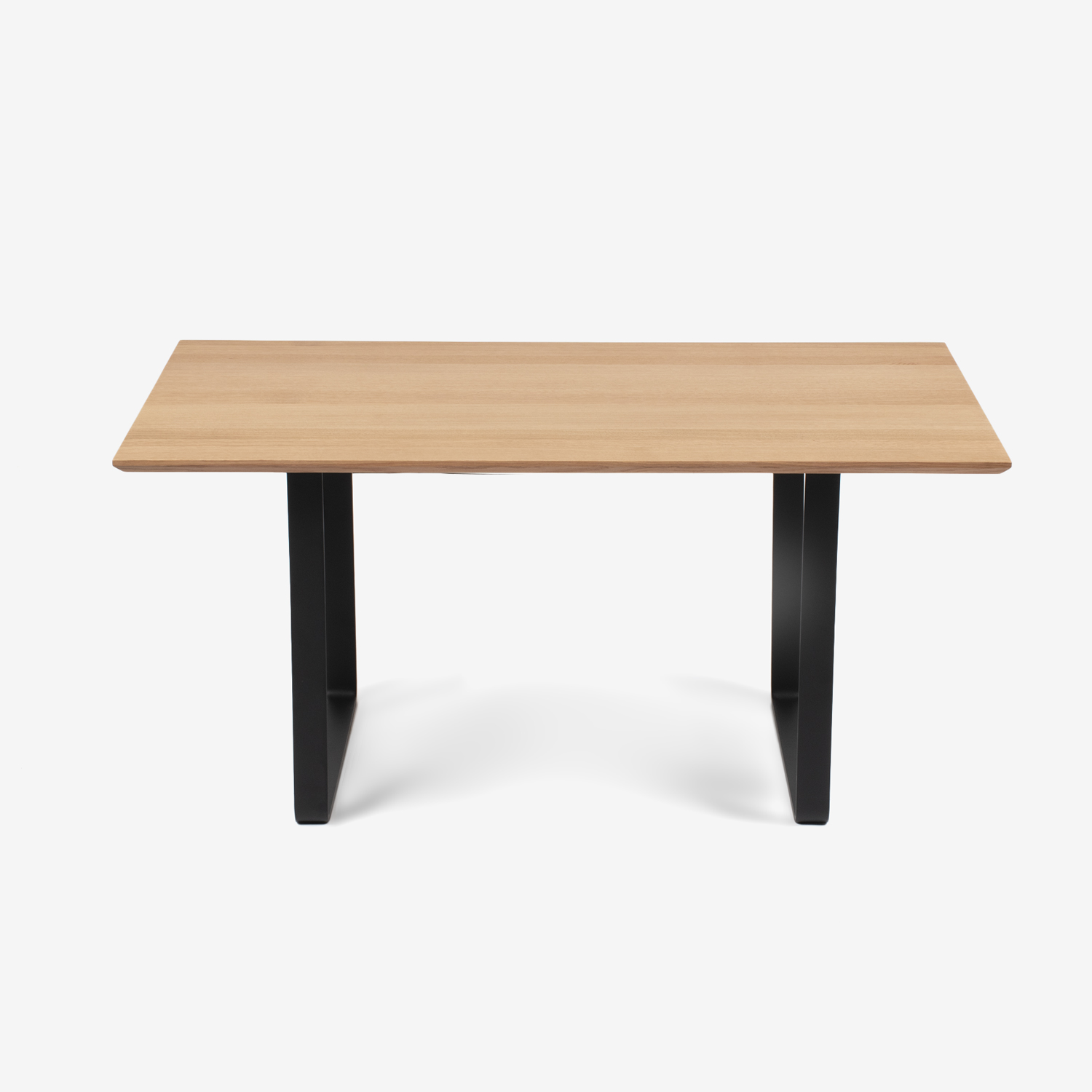 ダイニングテーブル「フィル3」レッドオーク材 ホワイトオーク色　金属脚ブラック　天板2タイプ（角型・角丸型）全2サイズ