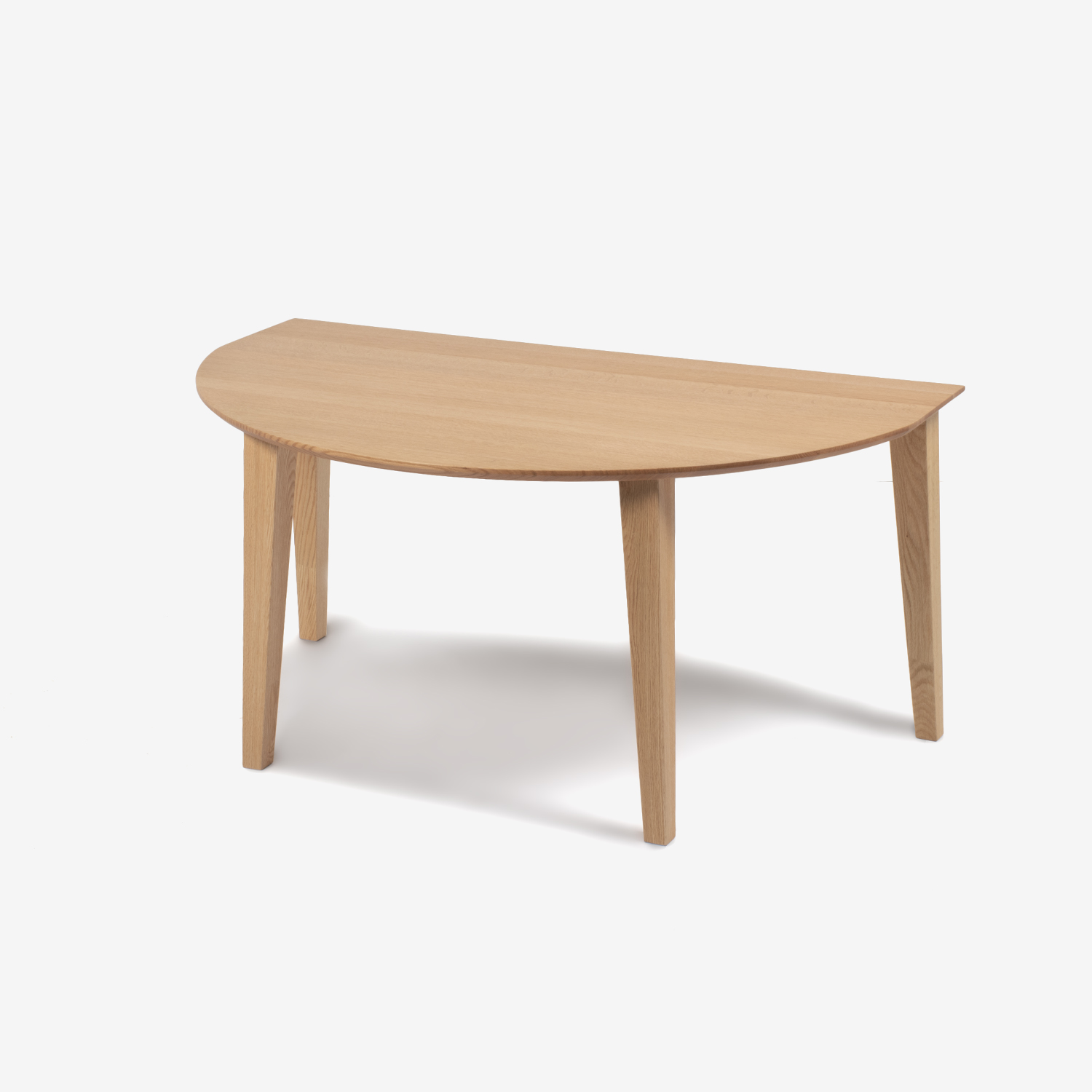 ダイニングテーブル「フィル3」レッドオーク材 ホワイトオーク色　半円型（角型）角脚【次回入荷未定】