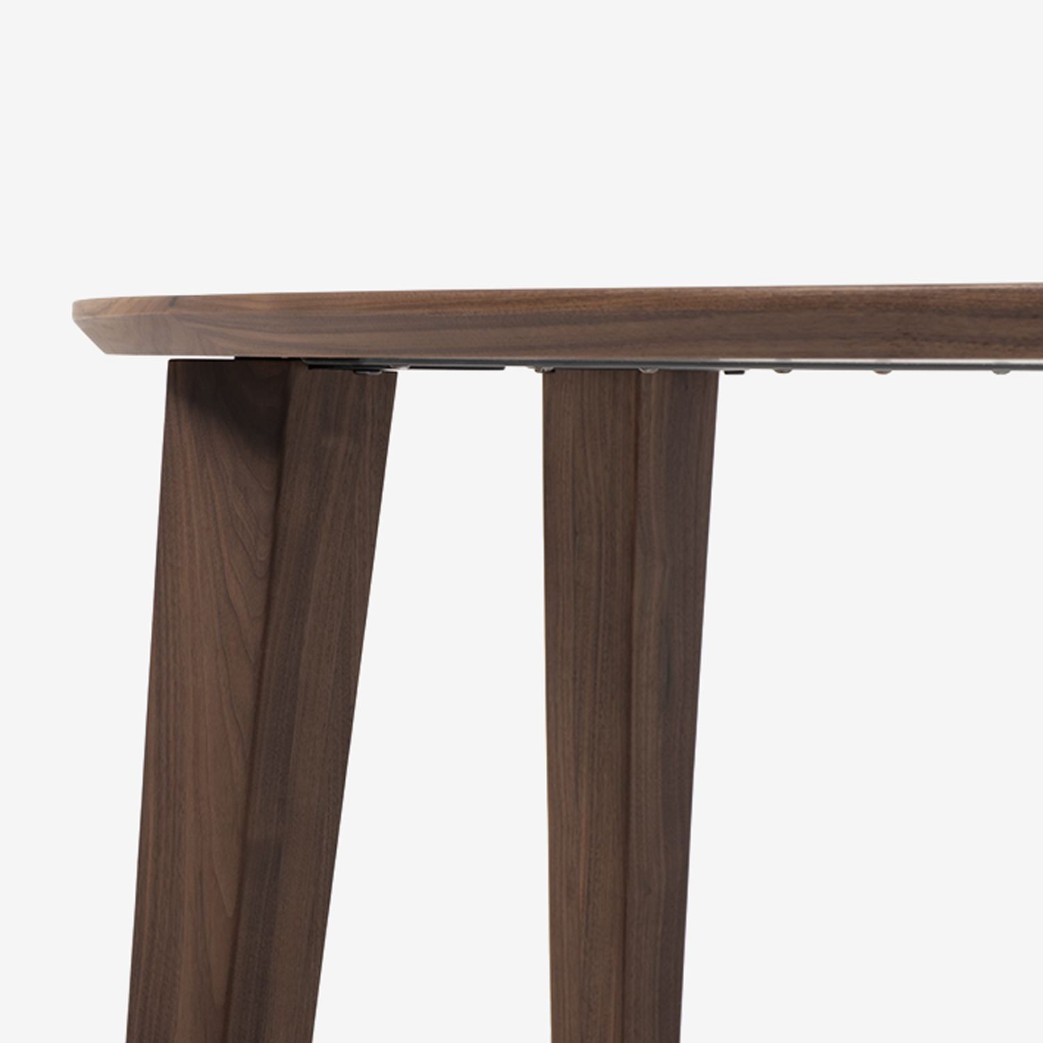 ダイニングテーブル「フィル3」ウォールナット材 半円型（角型）角脚