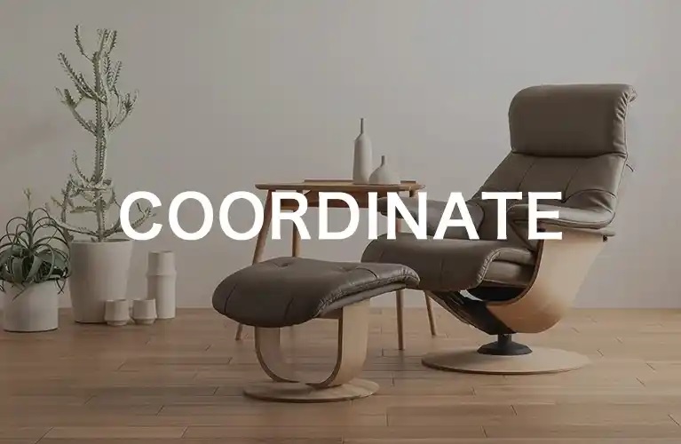 リクライニングチェアのある部屋のコーディネート実例