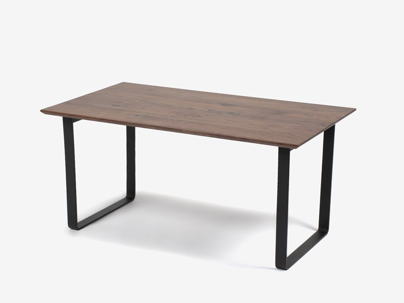 ダイニングテーブル「フィル3」 天板角型 金属脚/ブラック色 ウォールナット材
