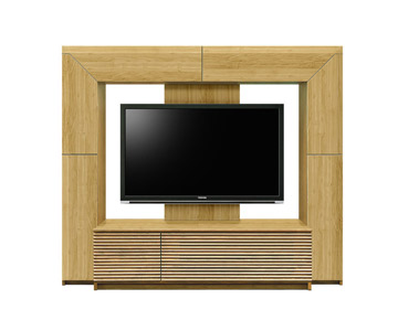 テレビボード「アクロス」ハイタイプ 幅200cm オーク材ホワイトオーク色