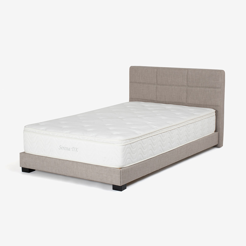 ベッドフレーム「シルファB」布グレー 床板仕様 角脚 脚部全2色