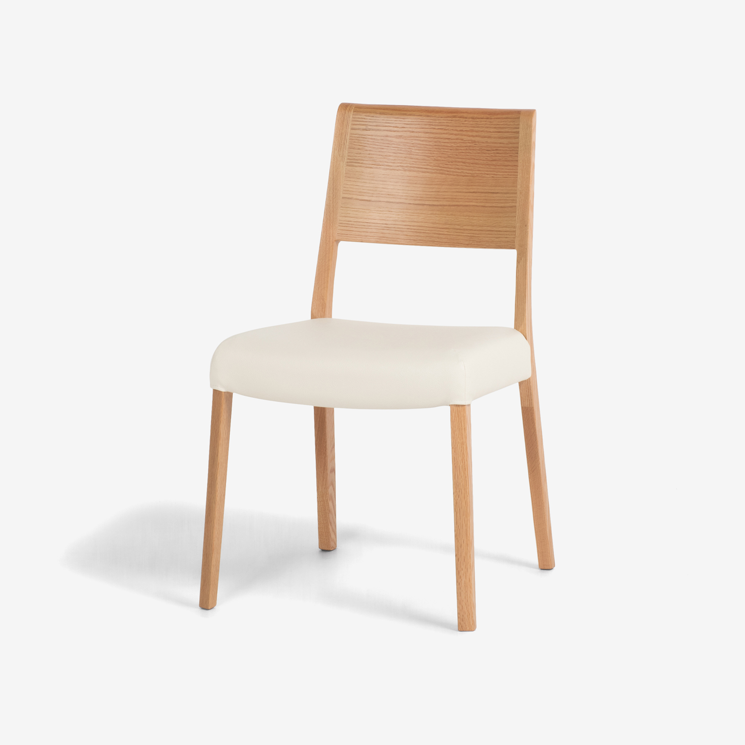 ダイニングチェア「シネマ Bタイプ」レッドオーク材 ホワイトオーク色 座面PVC【セール対象品のため8%OFF】