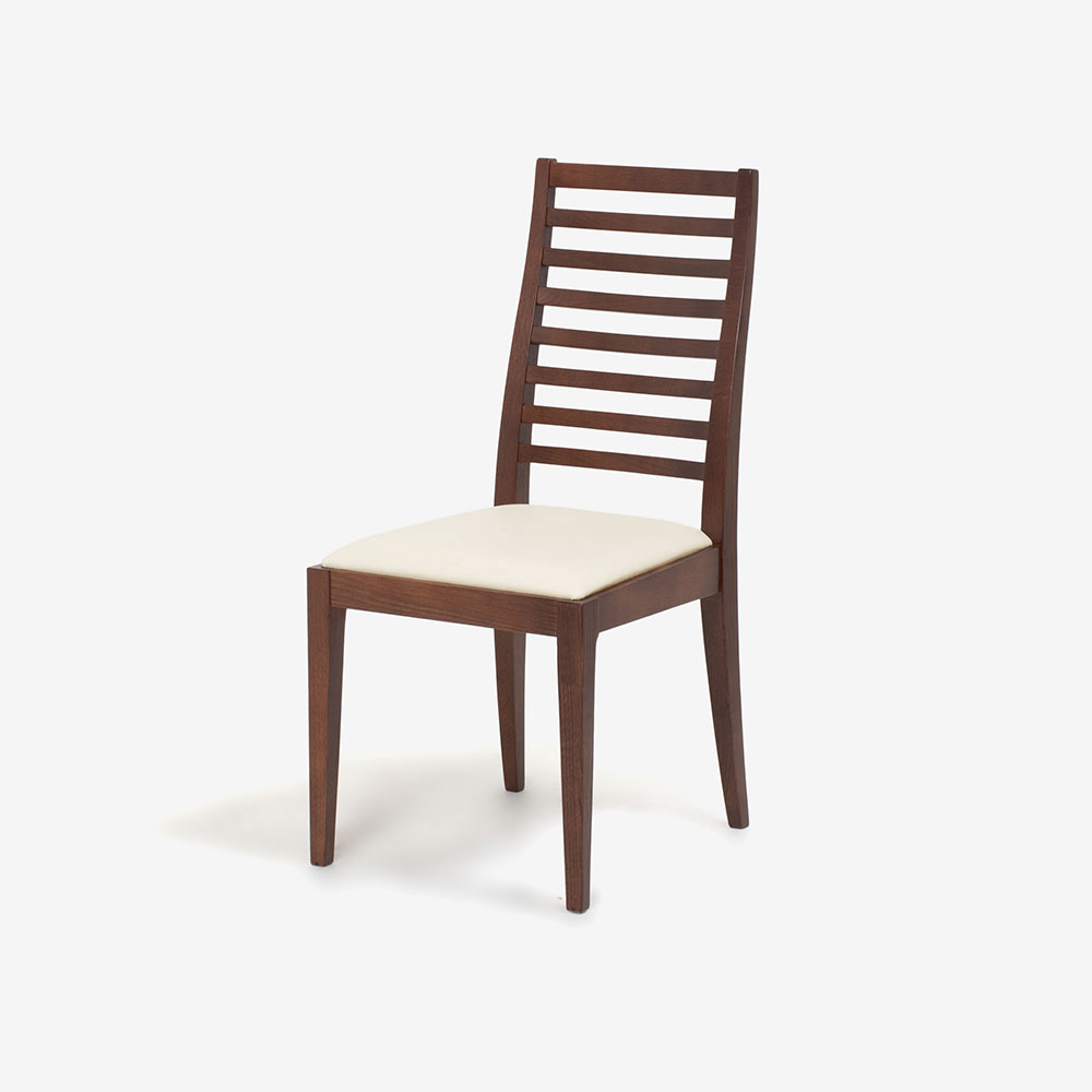 秋田木工 ダイニングチェア「N005」ナラ材 BWN色/張地 PVC BE(ベージュ)色